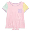 Epic Threads Big Girls Colorblocked Tie-Front T-Shirt, Large