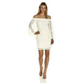 Jack by BB Dakota Daniela Stretch Lace off the Shoulder Dress, Ivory, Size XS