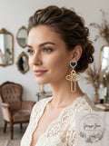 Thalia Sodi Gold-Tone Rose-Cross and Heart Stud Drop Earrings