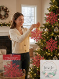 Amscan Snowflake 11Inches Decorations, Glitter Red, 11/Pack