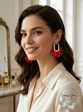 Inc Large Gold-Tone Resin Hoop Earrings