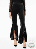 INC International Concepts I.N.C. Velvet Split-Ruffle Leg Pants