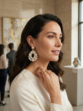 Inc Gold-Tone Imitation Pearl Cluster Drop Earrings