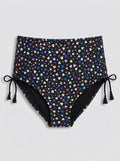 Salt + Cove Juniors Hearts Printed High-Waist Bikini Bottoms, Size Medium