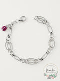 Linked Jewelry Add a Little Luck Double Link Bracelet/Silver