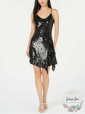 Bar III Womens Sequined Slip Dress, Size Small
