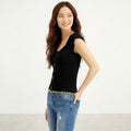 INC International Concepts Women's Cap-Sleeve Sweater Top Deep Black, Size Small