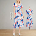 Alfani Printed Asymmetrical Wrap Dress,Size 6