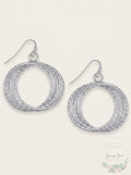 Thalia Sodi Silver-Tone Multi-Ring Medium 1.3 Drop Hoop Earrings