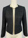 Nine West Womens Black Sequin Open Front Blazer, Size 2