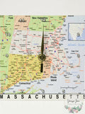 3D Rose dc_184600_1 Print of Massachusetts Cities and State Map Desk Clock, 6x6