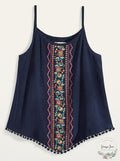 Epic Threads Big Girls Floral-Print Diamond Challis Tank Top, Size Small