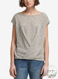 DKNY Heather Gray Drape-Front Sweater Size Medium