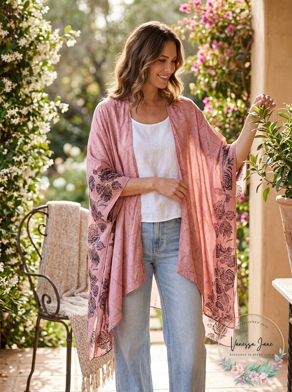 Rebecca Minkoff Womens Sweater One Shibori Paisley Ruana Wrap Pink One Size
