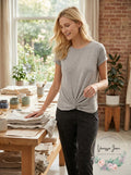 Calvin Klein Twist-Front Top Energy ,Size Medium