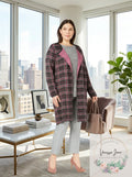 NY Collection Plus Size Jacquard Plaid Cardigan, Size 1X