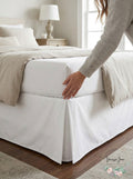 Nautica 15 in. Solid Cotton White Queen Drop Bedskirt