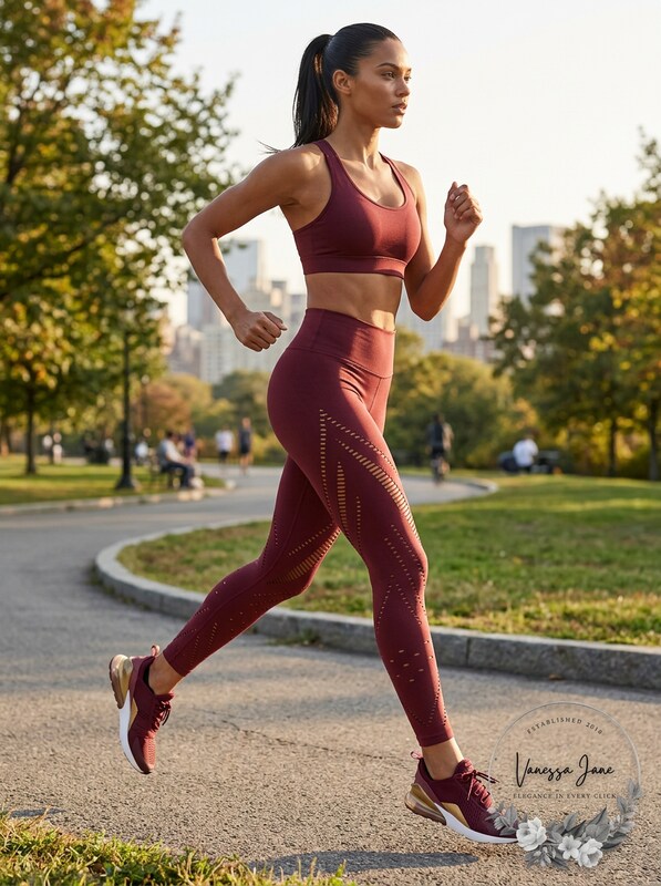 Victorias Secret Sport Seamless High Rise Red Currant Tights, Size XS