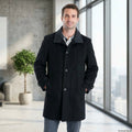 London Fog Men Top Coat Contrast Collar Button Front 48R