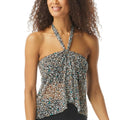 Coco Reef Womens Black Printed Stretch Adjustable Tie Bandeau Tankini 32DD
