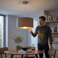 Eglo 1x60W Pendant W/ Satin Nickel Finish and Cappucino and Gold Shade
