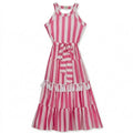 Rare Editions Girls Striped Tassel Dress, Size 12
