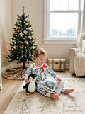Youngland Baby Girls Faux Fur Holiday Sleep Set, Blue/White 18Months