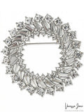 Charter Club Silver-Tone Multi-Crystal Wreath Pin
