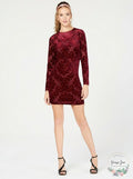 B.Darlin Dresses  junior Velvet-Print Solid Sheath Dress, Size 0
