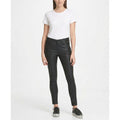 DKNY Women's Snake Embossed Everywhere Skinny Jeans, Black,Size 25