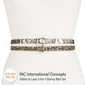 INC International Concepts Glitter & Lace 2-for-1 Skinny Belts