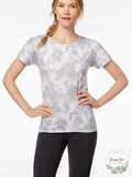 Ideology Tie-Dyed Cutout-Back T-Shirt, Grey, Size Large