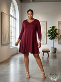 Style & Co V-Neck A-Line Swing Dress, Size OX