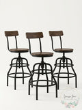 Home Decorators Collection Hamrick Industrial Adjustable Height Bar Stool, Black