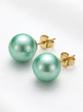 Charter Club Gold Tone- Imitation Pearl Stud Earrings Aqua