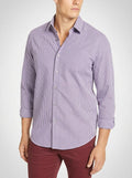 Tasso Elba Men Shirt Salerno Dobby Weave Plaid Button Down, Size Medium