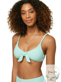 Oneill Womens Aqua Stretch Removable Cups Lined Tie Textured Saltwater Top, Xs