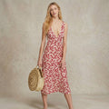 Free People Womens Ohh La La V-Neck Sleeveless MIDI Dress, Size 12