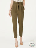 Calvin Klein Womens Green Solid Boyfriend Pants, Size 2P
