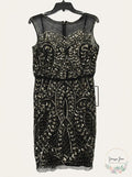 Adrianna Papell Embellished Illusion Dress, Size 2