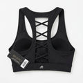 Ideology Lace-Up Back Racerback Seamless Mid-Impact Sports Bra Xs/Black