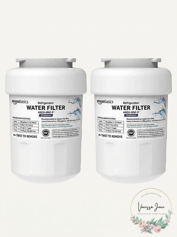 AmazonBasics Replacement GE MWF Refrigerator Water Filter Cartridge - Pack of 2