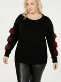 Say What? Trendy Plus Size Faux-Fur Trim Sweater, Size 1X