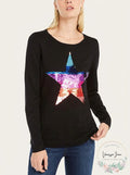 INC Sequin Star Sweater, Size M