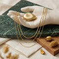 Unwritten 14K Gold Flash Plated 3-Pieces Layered Chain Necklace Set