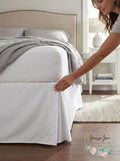 Nautica 15 in. Solid Cotton White Queen Drop Bedskirt