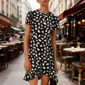 Michael Kors Petal Crepe Ruffle Dress, Size Small