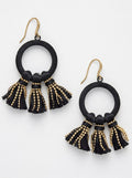 Inc Gold-Tone Velvet Hoop and Tassel Drop Earrings