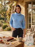 Cliche  Womens Blue Long Sleeve Turtle Neck Sweater M