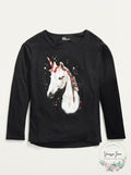 Epic Threads Big Girls Glitter Unicorn T-Shirt, Size Small